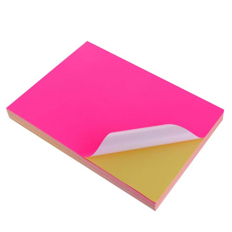 荧光粉红铜版纸/黄涂塑底纸