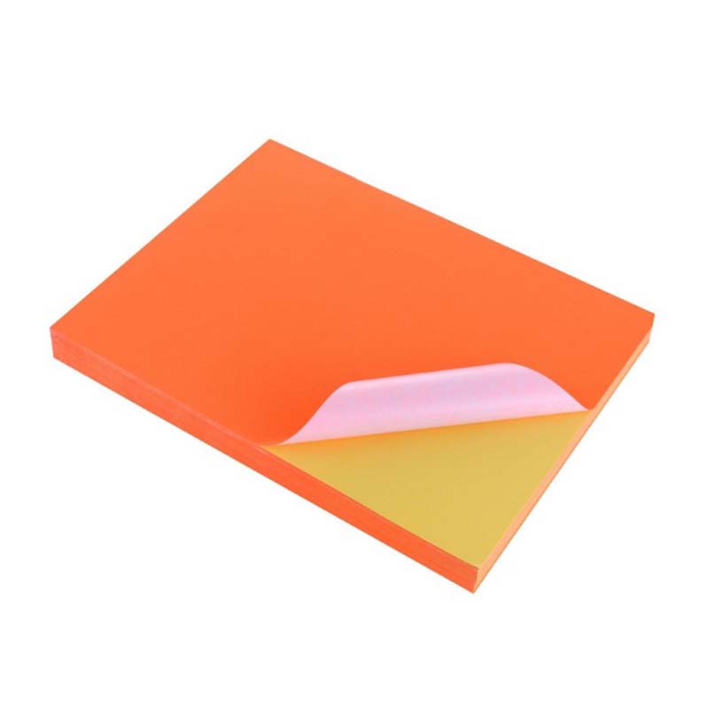 荧光橙铜版纸/黄涂塑底纸